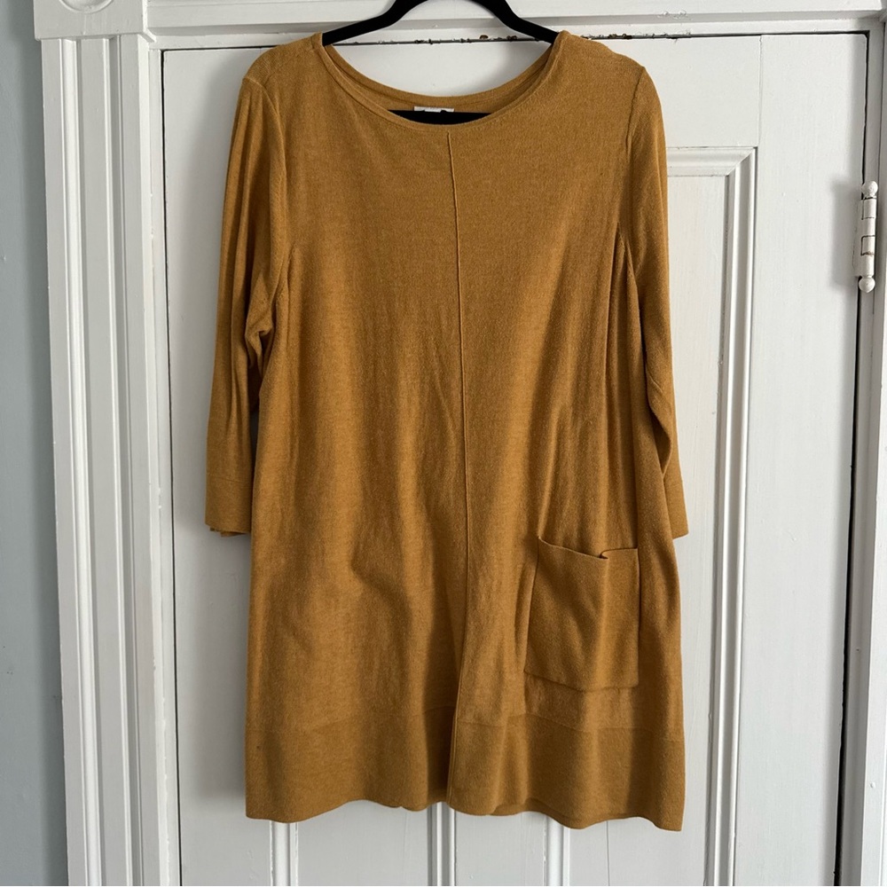 J. Jill Mustard Yellow Tunic with Pocket
